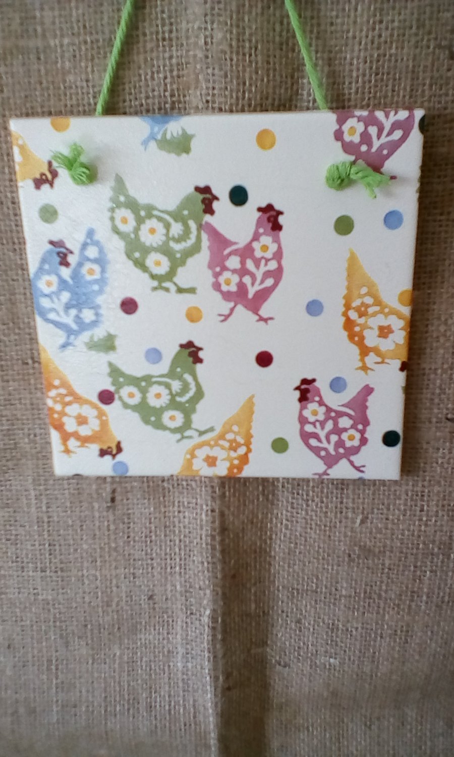 Decoupage Wall Tile Emma Bridgewater Inspired 15cm Sq Unique Gift ,Home Decor 