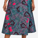 Handmade African Print Cotton Wrap Skirt with Pockets – Size 14