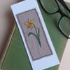 Card Bookmark with Embroidered Daffodil