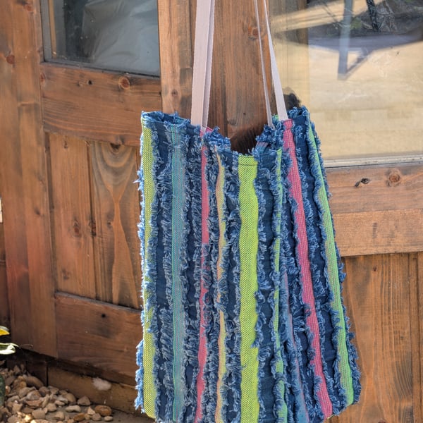 Colourful Denim Tote Bag 