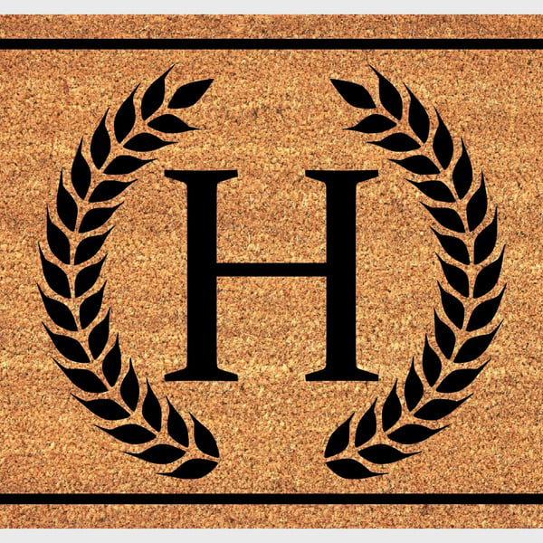 H Letter Door Mat - Monogram Letter H Welcome Mat - 3 Sizes