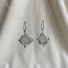 One of a Kind Handmade Sea Glass Earrings with Silver Ball Detail