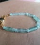 Fluorite eight bar, pale green ball bracelet 