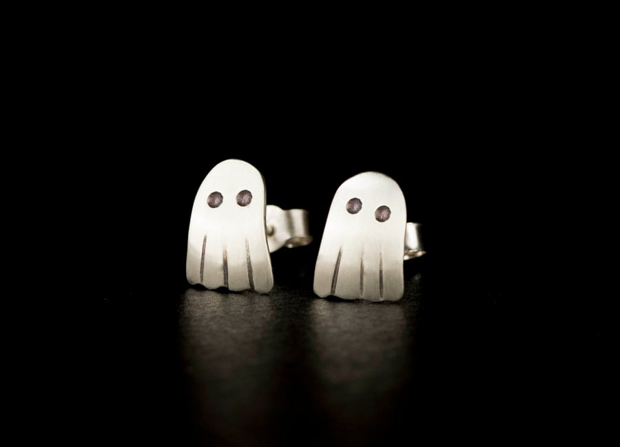 Ghost ear studs in Sterling Silver
