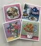Set of 4 Vintage Themed Greeting Cards