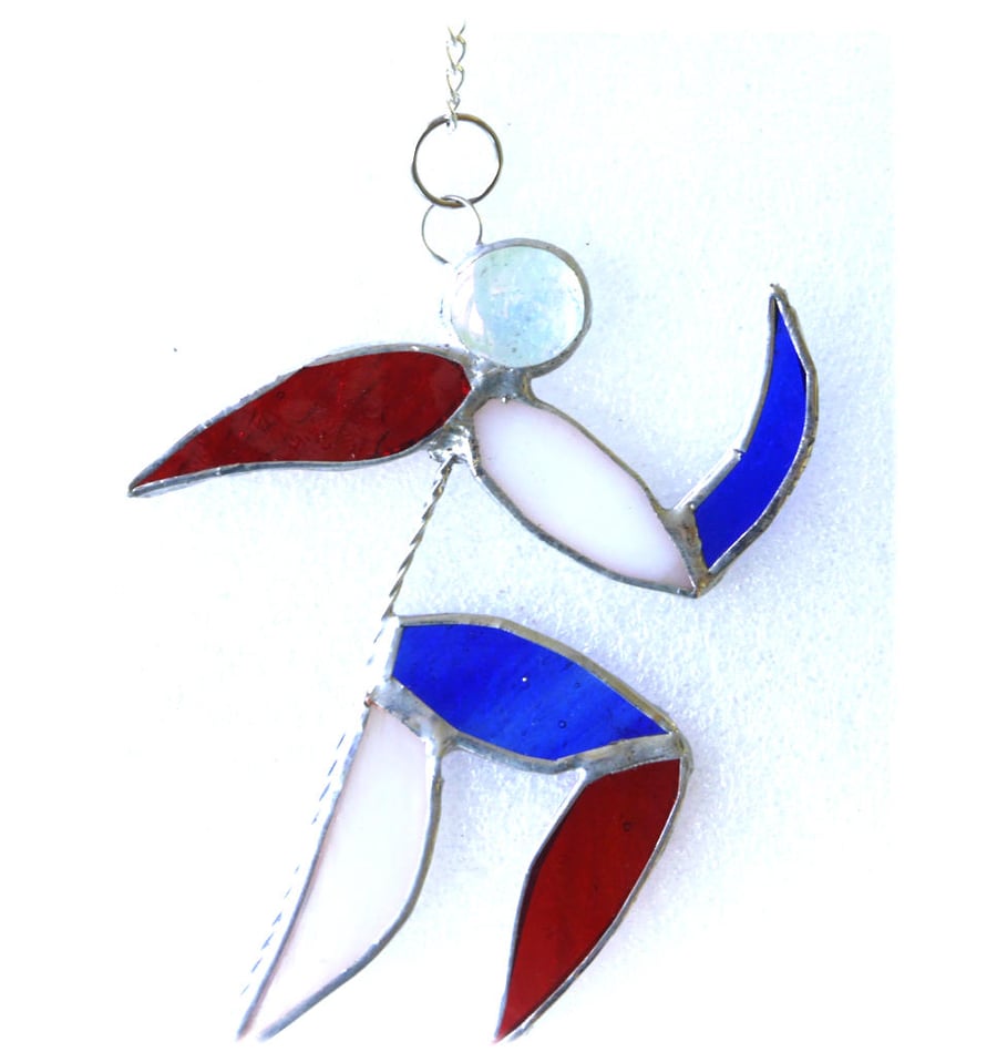 Jubilee Runner Suncatcher Stained Glass Handmade 004 Patriotic