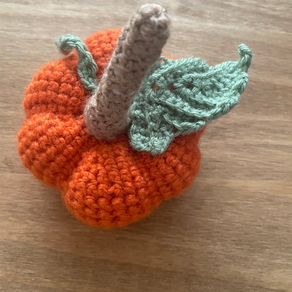 Crocheted pumpkin medium orange 