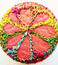 Buttons 1 inch button Hand Dyed Silks and Cottons Free Machine Embroidery Button