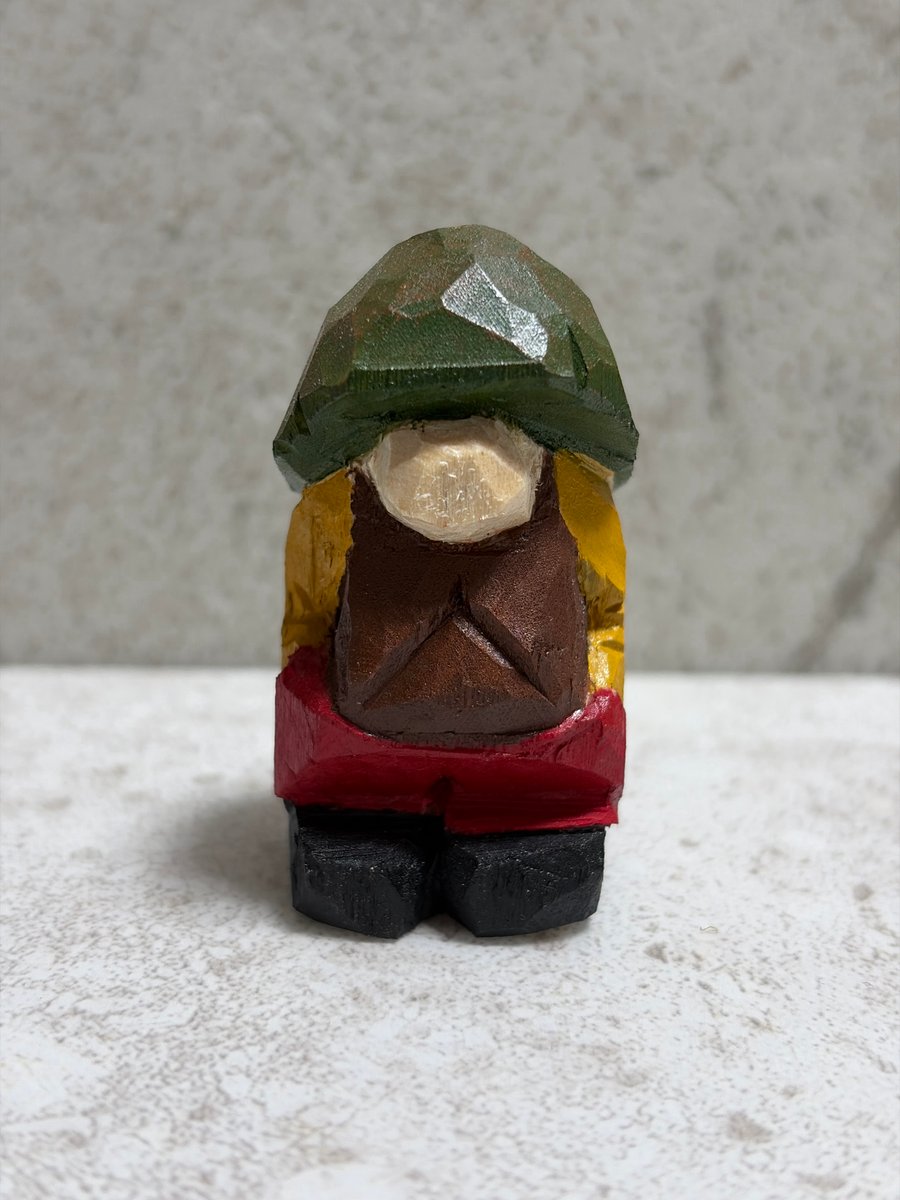 Mini Hand Carved Wooden Folk Figure – One of a Kind Folk Art Sculpture