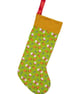 Handmade Christmas Stocking Santa-Reindeer Design, Green-Eco-Friendly-CST012