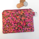 Coin purse mini make up in pink Liberty fabric 