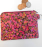 SOLD Coin purse mini make up in pink Liberty fabric 