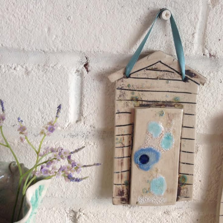 Ceramic Beach Hut Wall Hanging