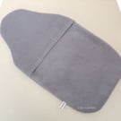 Hot water bottle cover in light grey fleece, lovely and warm.