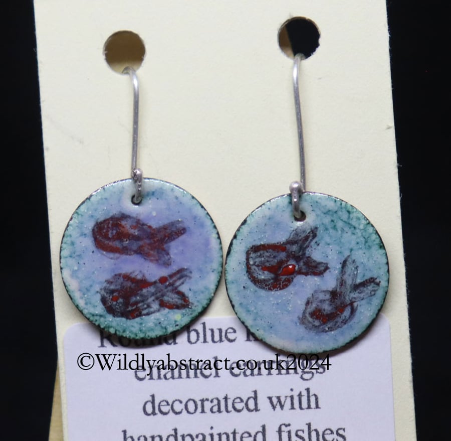 Hand painted enamel fish earrings