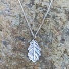 Oak Leaf Pendant - Recycled Silver Leaf Necklace
