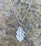 Oak Leaf Pendant - Recycled Silver Leaf Necklace - Image 1