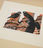 Jackdaws - Original limited edition linocut print - Image 2