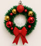  Pom Pom Wreath With Bow, 36 cm Wood Base Holiday Door Decor - Image 5
