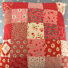 Patchwork cushion cover in Penny rose cotton fabrics