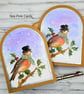 Robin Christmas Cards - 2 card set, letterpress style, watercolour, retro  - Image 8