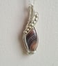 Natural Botswana Agate & 925 Silver Necklace Gift Crystal Jewellery Jewelry