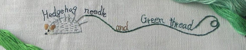 Hedgehog needle and Green thread