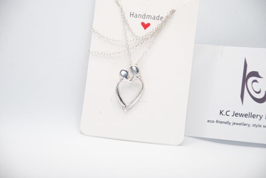 Handmade Eco Silver Kiss Necklace