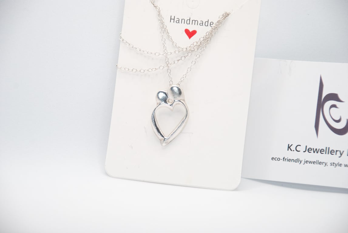 Handmade Eco Silver Kiss Necklace