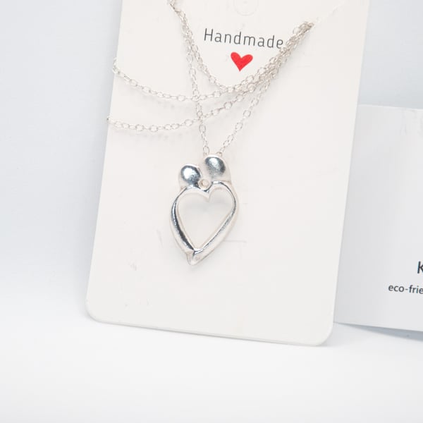 Handmade Eco Silver Kiss Necklace