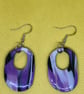 OOAK Marbled Purple "Donut" Oval Drop Earrings