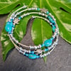 Wrap around Turtle and Turquoise Howlite Bracelet 