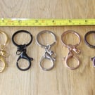 5 asst split rings keyrings lobster clasps 