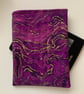 Purple and Gold Marble Effect Quilted Fabric Sleeve For Kindle 6” Paperwhite 