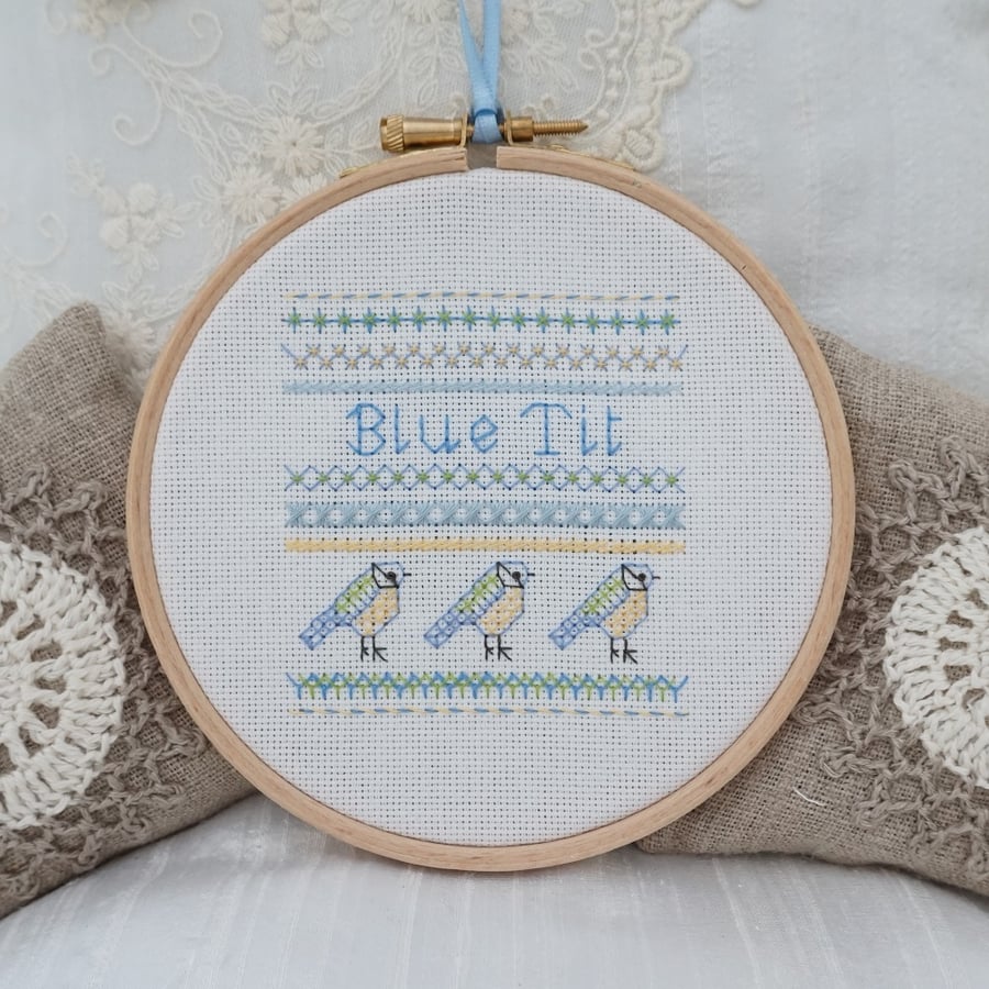 Blue Tit Embroidery Hoop 