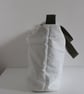 Upcycled Sailcloth Work Bag – Zipped Office Tote with Olive Green Handles - Image 9