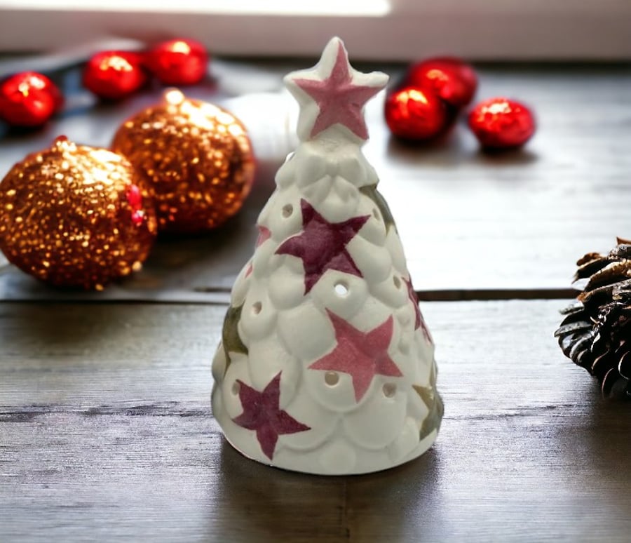 Christmas tree tea light holder, Emma Bridgewater inspired design