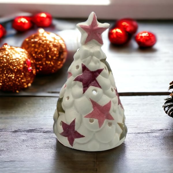 Christmas tree tea light holder, Emma Bridgewater inspired design
