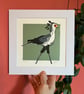 Limited edition: Secretary Bird Lino Print Mounted - Image 1