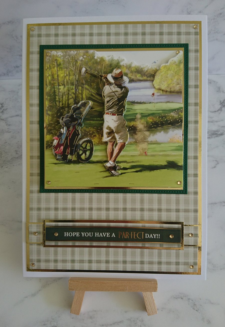 Birthday Card Golf Hope You Have a Par-fect Day Birthday 3D Luxury Handmade Card