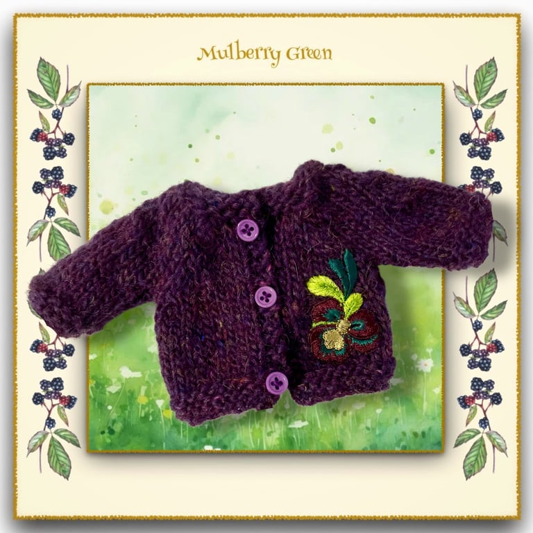 Reserved for Jenni - Embroidered Purple Cardigan 