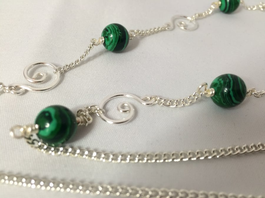 Malachite swirl lanyard 