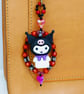 Handmade Halloween Kuromi Oval Phone Charm and Bag Charm – Beaded Accessory - Image 3