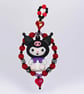 Handmade Halloween Kuromi Oval Phone Charm and Bag Charm – Beaded Accessory - Image 1