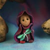 Spring Sale ... Tiny Garden Gnome 'Clarry' with dragonfly OOAK Sculpt