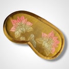 Yellow Linen Lotus Flower Lavender Eye Mask