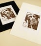 Personalised - Dog Art - Chocolate Labrador Dog - Linocut Print - Image 3