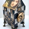 Weird Gothic Altered Mixed Media Trinket Keepsake Vintage Box Fairy & Moon House