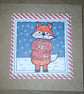 Set of 5 christmas animals in their christmas jumpers, whimsical art, handmade. - Image 3