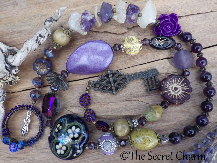 Goddess Hekate Pagan Prayer Beads, Wiccan Rosary, Mala Beads